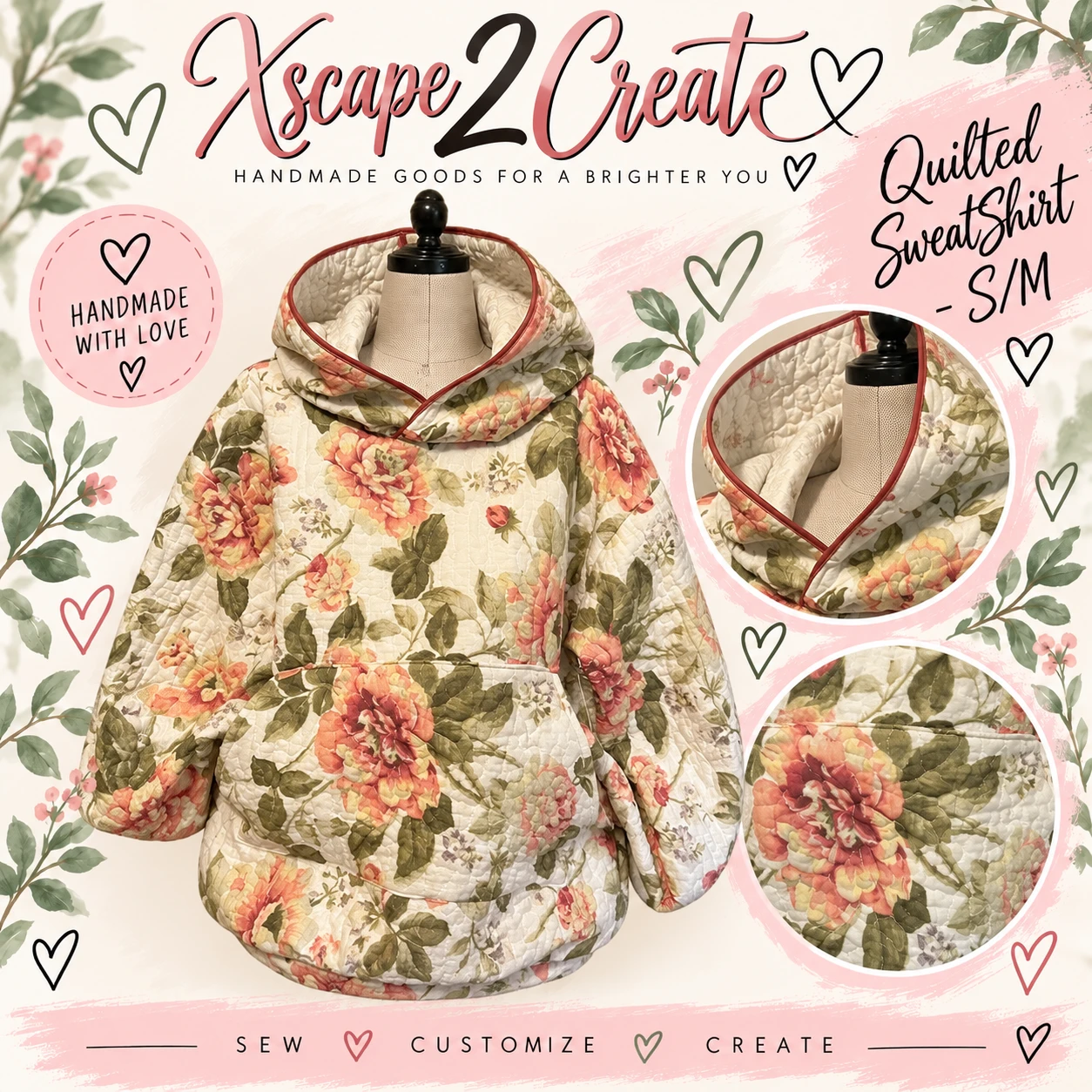 Quilted Sweatshirt - S/M
