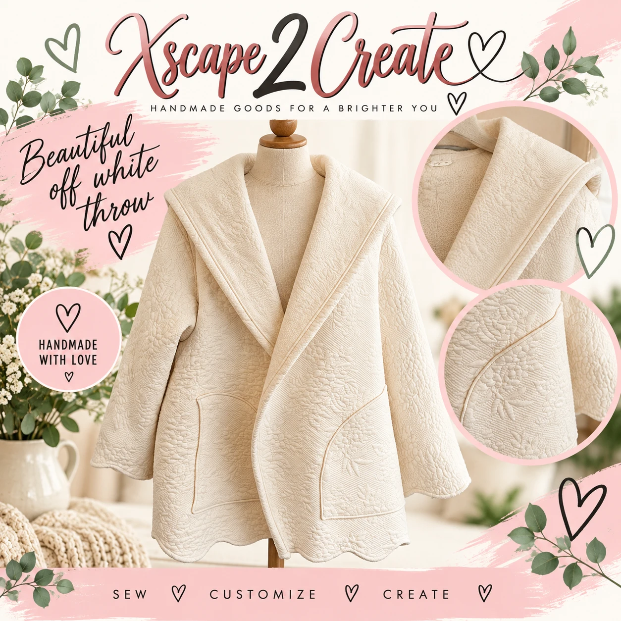 Beautiful off white throw