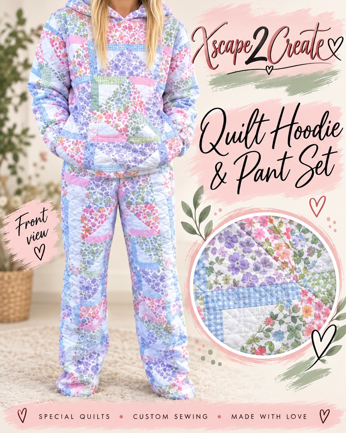 Vintage Quilt Hoodie & Pant Set